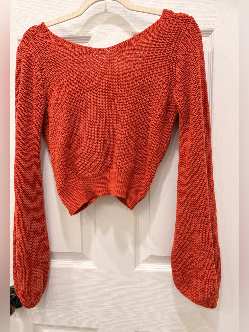 Lulus Let's Get Away Rust Red Knit Twist Back Sweater - Picture 5 of 11
